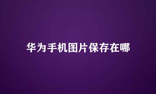 华为手机图片保存在哪