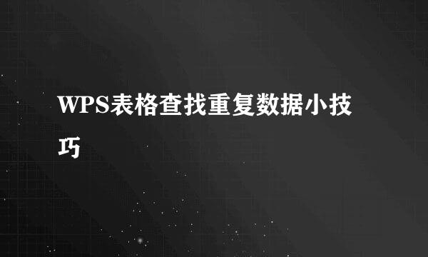 WPS表格查找重复数据小技巧