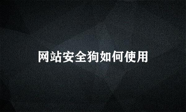 网站安全狗如何使用