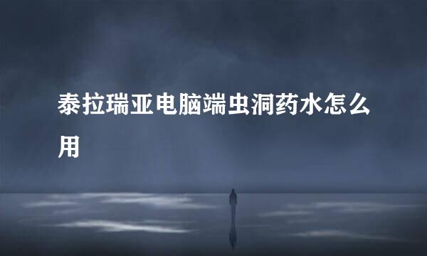 泰拉瑞亚电脑端虫洞药水怎么用