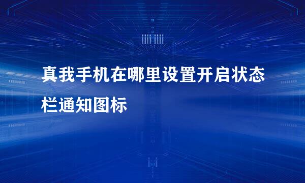真我手机在哪里设置开启状态栏通知图标