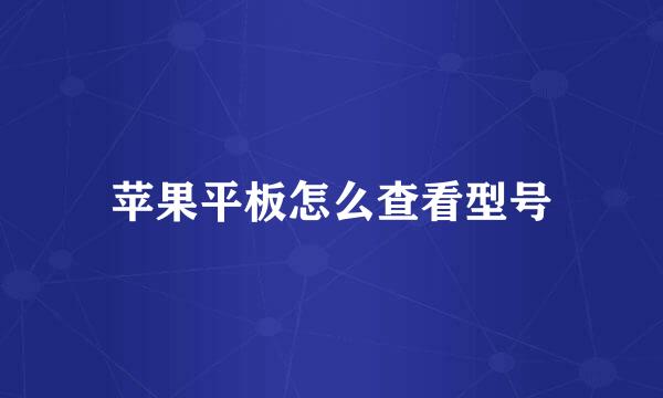 苹果平板怎么查看型号