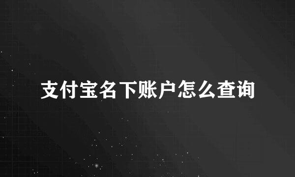 支付宝名下账户怎么查询