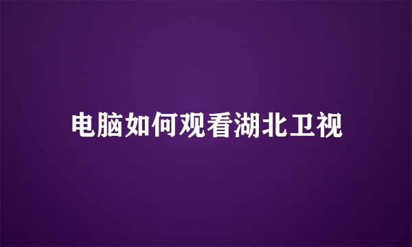 电脑如何观看湖北卫视