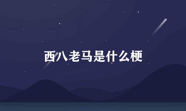 西八老马是什么梗