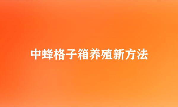 中蜂格子箱养殖新方法