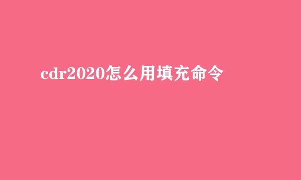 cdr2020怎么用填充命令
