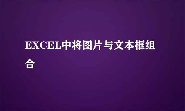EXCEL中将图片与文本框组合