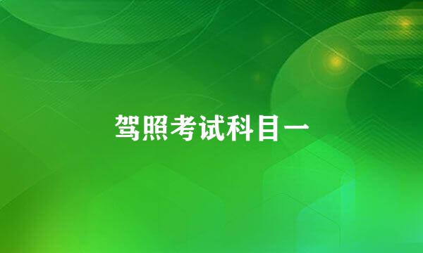驾照考试科目一