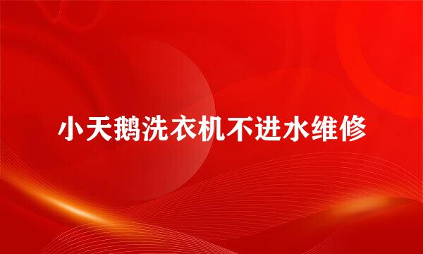 小天鹅洗衣机不进水维修