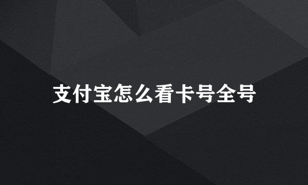 支付宝怎么看卡号全号