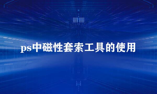 ps中磁性套索工具的使用