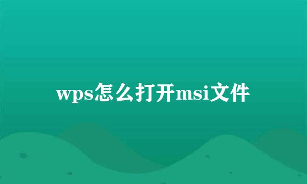 wps怎么打开msi文件