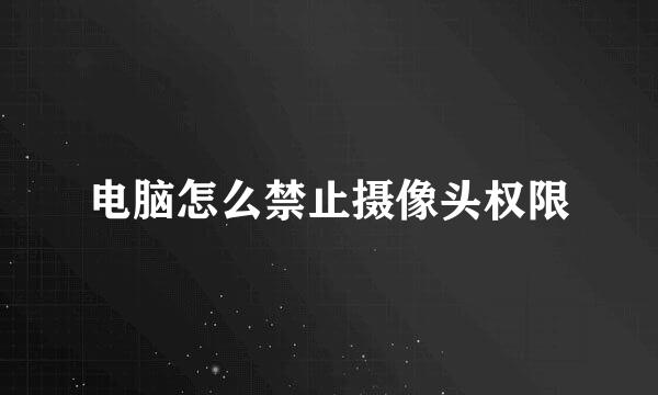 电脑怎么禁止摄像头权限