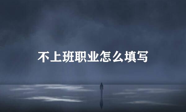 不上班职业怎么填写