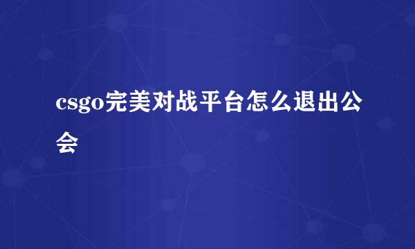 csgo完美对战平台怎么退出公会