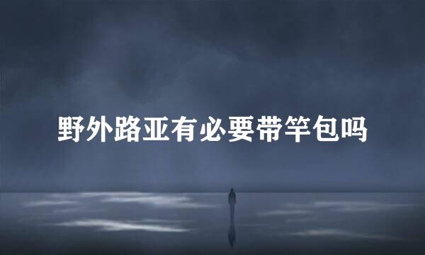 野外路亚有必要带竿包吗