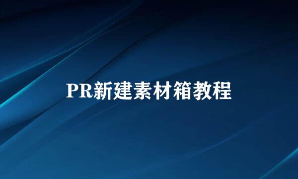 PR新建素材箱教程