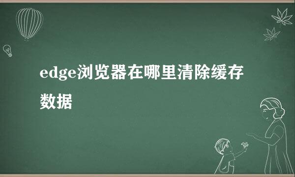 edge浏览器在哪里清除缓存数据