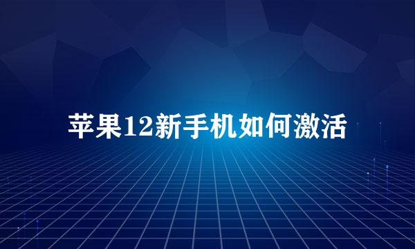 苹果12新手机如何激活