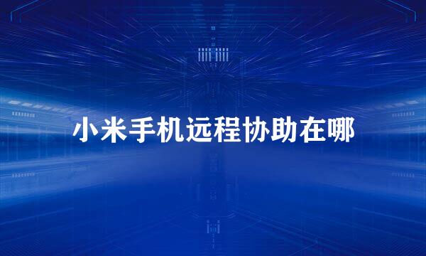 小米手机远程协助在哪