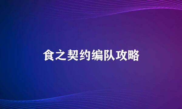 食之契约编队攻略