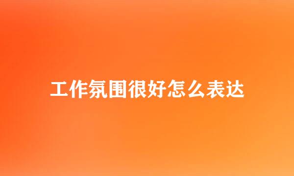 工作氛围很好怎么表达