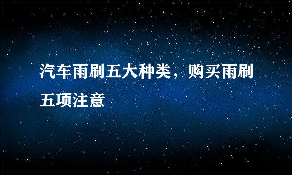 汽车雨刷五大种类，购买雨刷五项注意