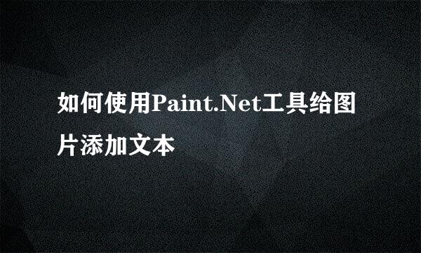 如何使用Paint.Net工具给图片添加文本