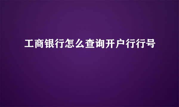 工商银行怎么查询开户行行号