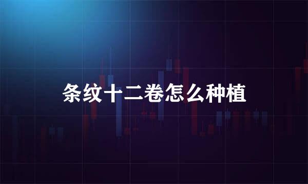 条纹十二卷怎么种植