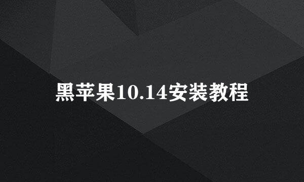 黑苹果10.14安装教程