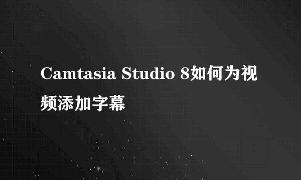 Camtasia Studio 8如何为视频添加字幕