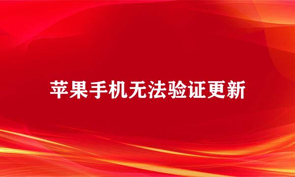 苹果手机无法验证更新