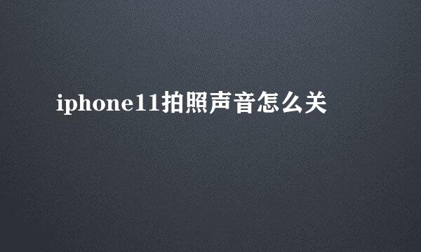 iphone11拍照声音怎么关