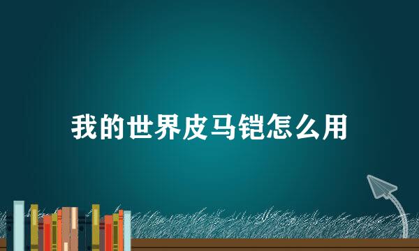 我的世界皮马铠怎么用
