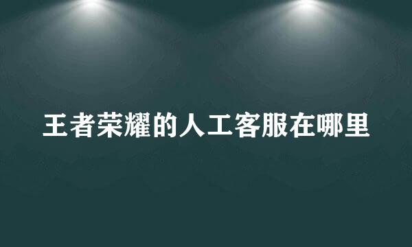 王者荣耀的人工客服在哪里