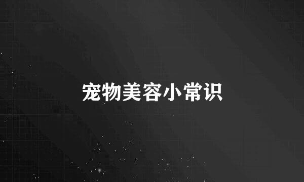 宠物美容小常识