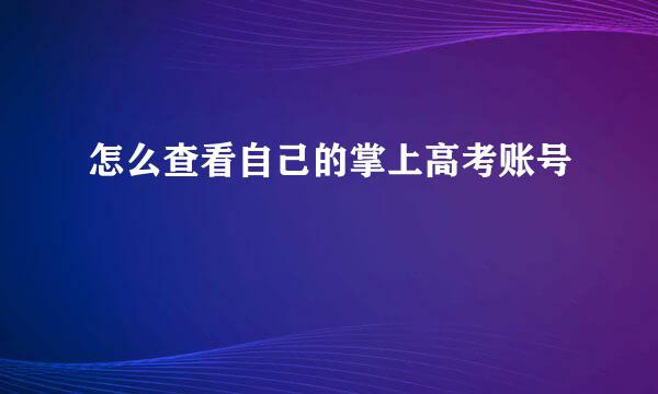 怎么查看自己的掌上高考账号