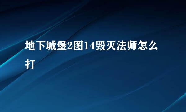 地下城堡2图14毁灭法师怎么打