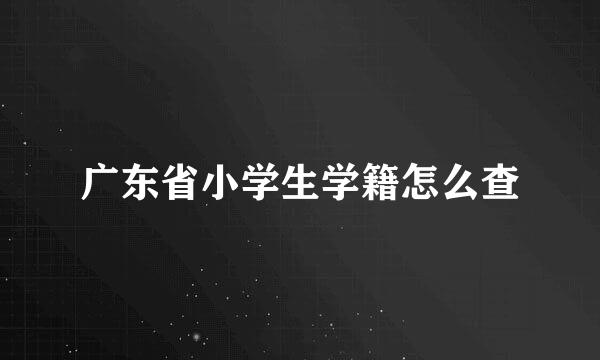 广东省小学生学籍怎么查