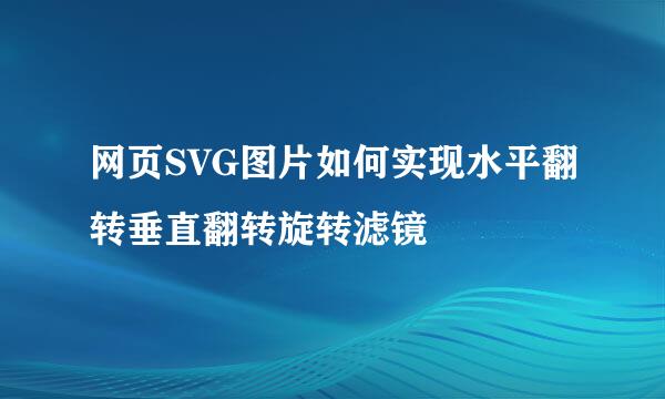 网页SVG图片如何实现水平翻转垂直翻转旋转滤镜