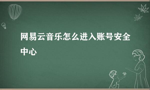 网易云音乐怎么进入账号安全中心