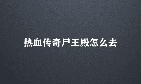 热血传奇尸王殿怎么去
