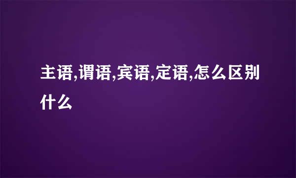 主语,谓语,宾语,定语,怎么区别什么