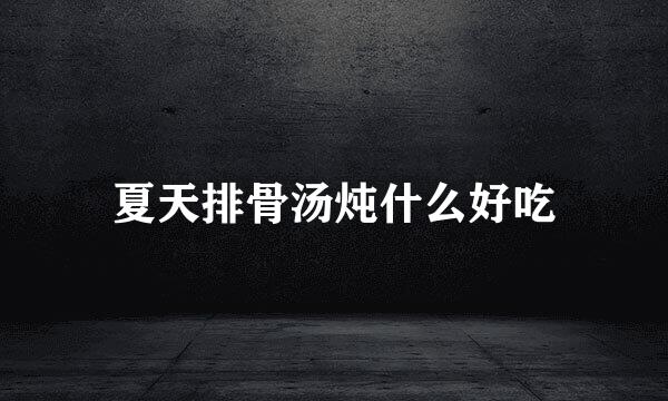 夏天排骨汤炖什么好吃