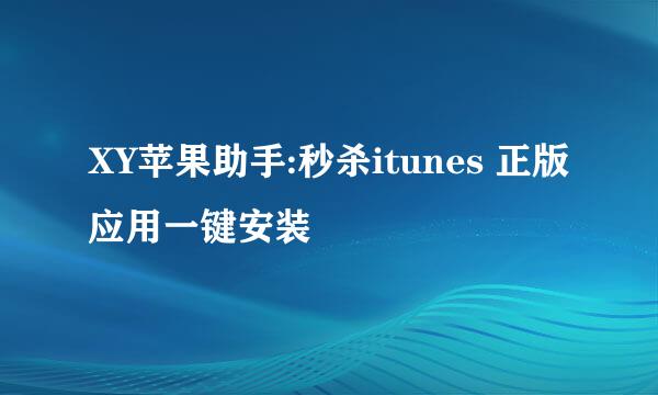 XY苹果助手:秒杀itunes 正版应用一键安装