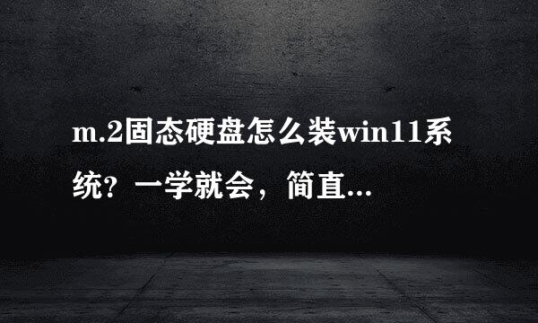 m.2固态硬盘怎么装win11系统？一学就会，简直不要太简单