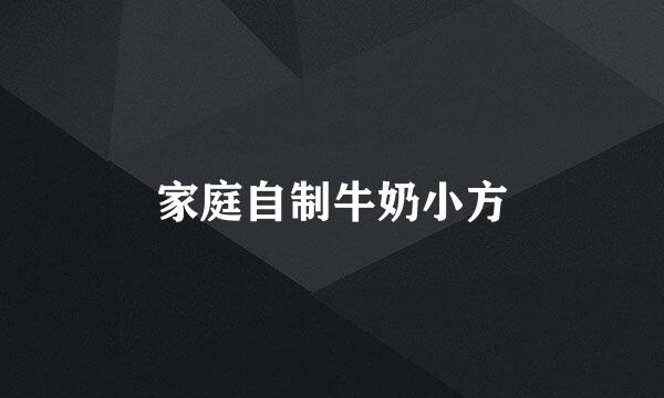 家庭自制牛奶小方