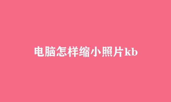 电脑怎样缩小照片kb